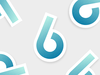 #Typehue 6 6 blue gradient number typehue