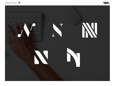 Logo Design : N letter branding font icon letter lettering logo mark monogram n