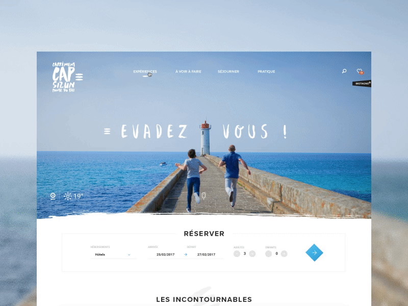 Cap Sizun Web Design animate landing page sea tourism travel ui ux vacation web webdesign