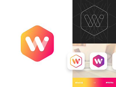 Logo Design : W brand branding gradient icon inspiration letter logo logo design logotype mark w