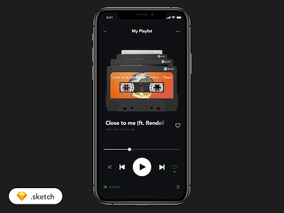 📼Audio Cassette Player - Spotify cassette design interaction interface ios mobile music player sketch spotify swipe ui ui ux user experience user interaction user interface vintage