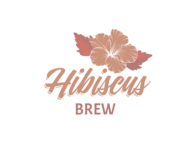 Hibiscus logo cafe coffee concept design flat illustration logo vector