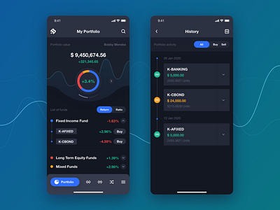 Funds app design concept