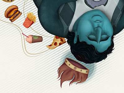 Depression du Jour conceptual depression eating disorder editoral health illustration obesity research science