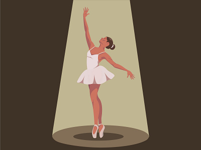 Ballerina figure girl illustrator poses vector