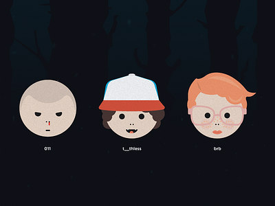 Stranger Things themed emoticons awesome barb barbara character eleven emoticons illustration simple stranger things toothless