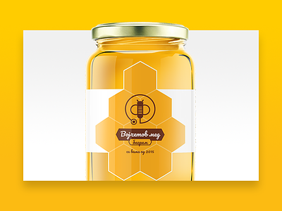 Honey Label bee doctor honey label medical orange yellow