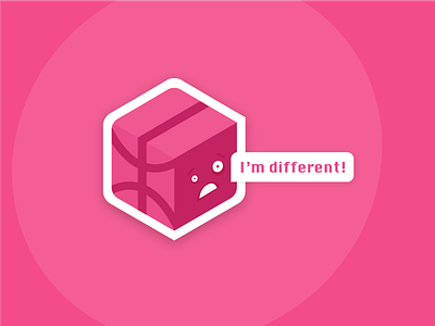 It's not always good to be different. ball contest cube different dribbble pink stickermule unique