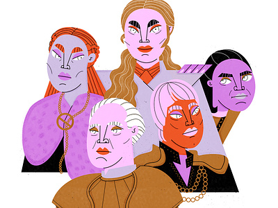 Game of Thrones Women game of thrones got hbo illustration illustrator portrait portrait design show women