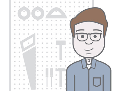 Ben persona illustration person guy tool tech nerd drawing tools avatar