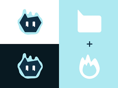 Logo design branding cute fire ghost logo message vector
