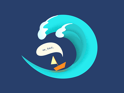 SOS illustration procreate ship wave
