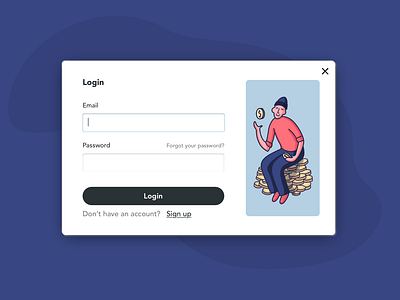 Login modal for a budgeting app