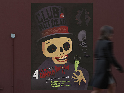 Club's not dead illustration poster art skull vector