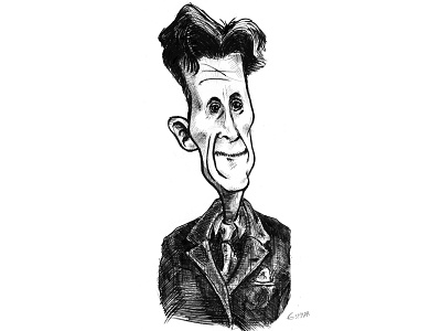 George Orwell book illustration orwell pen and ink writer