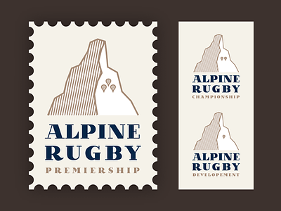 Alpine Rugby Premiership Logo #1 alpine alpine rugby premiership alps logo retro rugby rugby union stamp