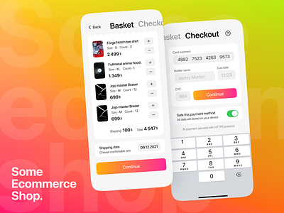 Some Ecommerce Shop. basket branding checkout design graphic design illustration logo marketplace ui