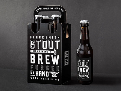 Blacksmith Stout beer branding design forge illustration packagingdesign typography vintage