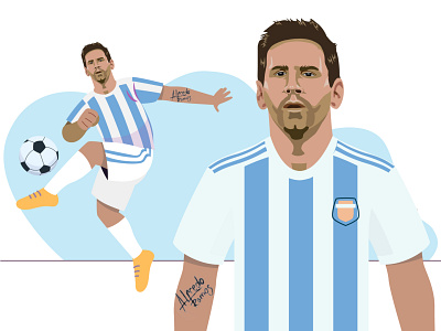 Lionel Messi kicking the ball by Alfredo Francisco Ramos on Dribbble