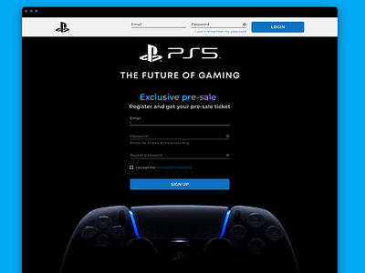 PlayStation 5 - Sign up daily dailyui figma playstation5 ps5 register sign signup singin