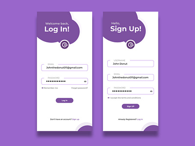 Log in and Sign Up UI