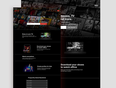 Netflix Website Landing Page UI netflix product design ui ux