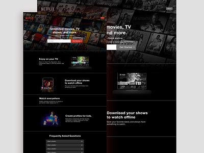 Netflix Website Landing Page UI