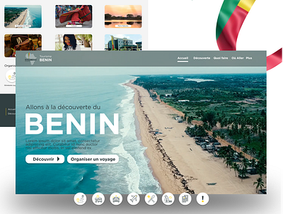 Bénin tourisme benin cotonou design figma figmaafrica ui ux web website