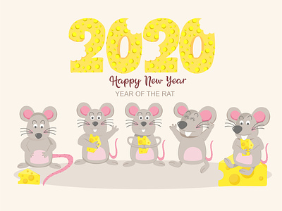 happy new year , year of the rat branding children book illustration cute flat happy happy new year illustracion illustration kidsbooks year of the rat