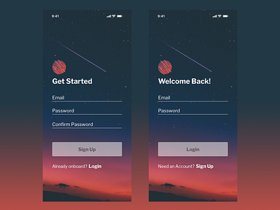 DailyUI - 001 app dailyui dailyui 001 design login page signup page ui