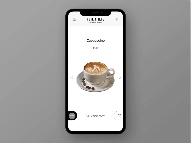 Liquid animation for a coffee shop animated gif animation design interaction design mobile design ui ux