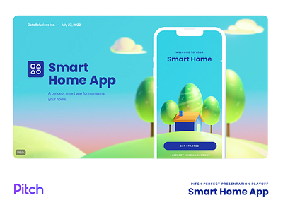 Pitch - Smart Home App 3d branding designdeck graphic design keyvisual pitch pitchdesigns presenation ui visualdesign