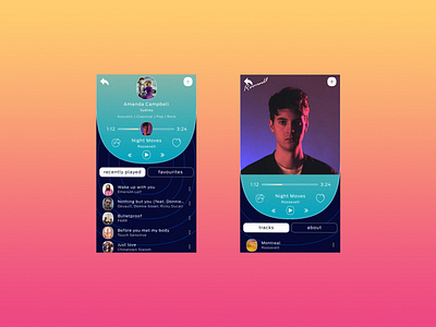 Pool music app 02 icon design music app social network ui