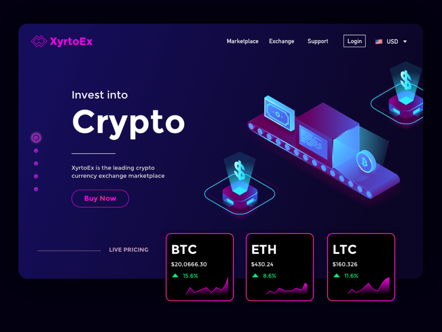 "XyrtoEx" Crypto Exchange Website Concept by Turn7 on Dribbble