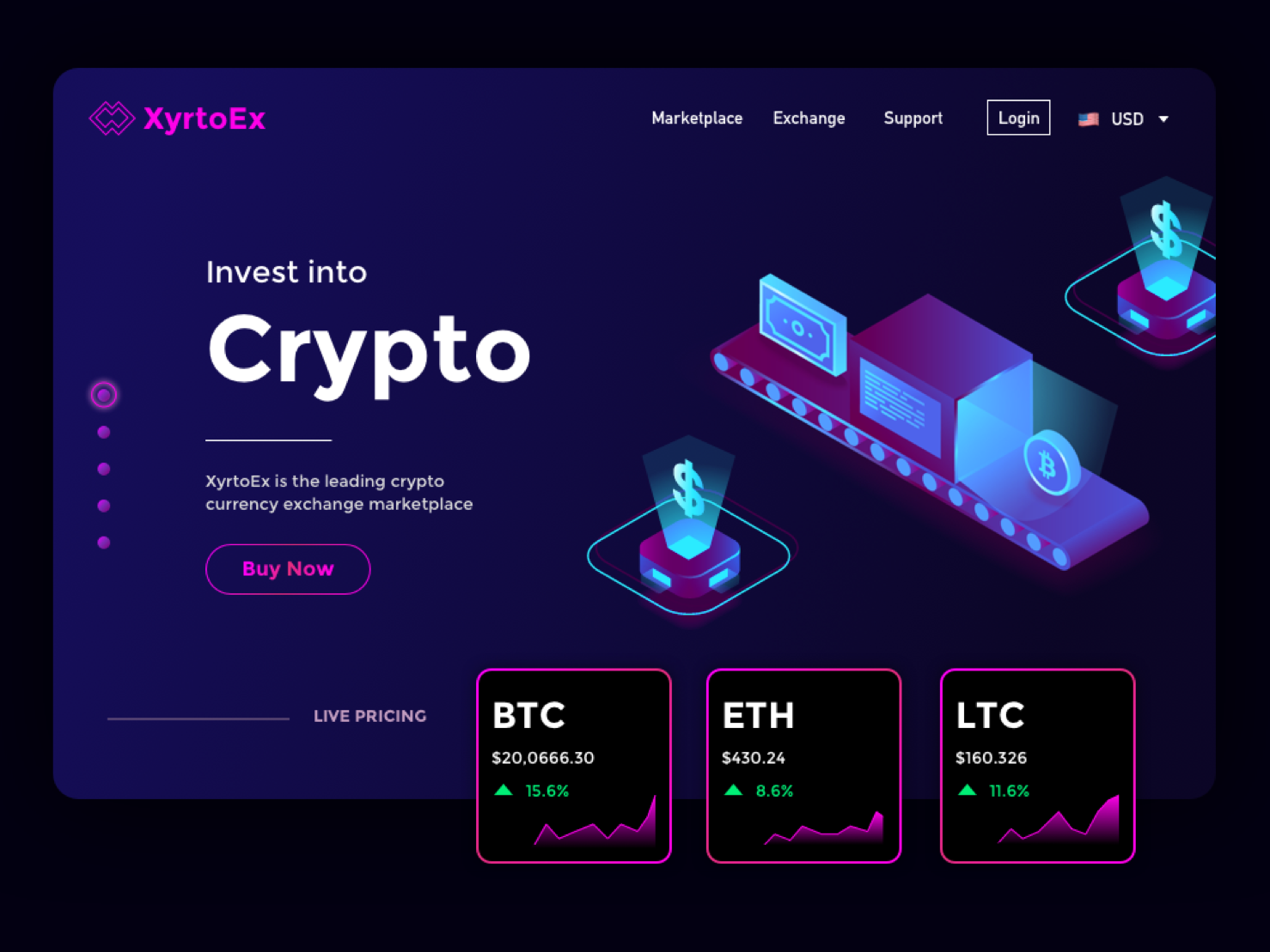 "XyrtoEx" Crypto Exchange Website Concept by Turn7 on Dribbble