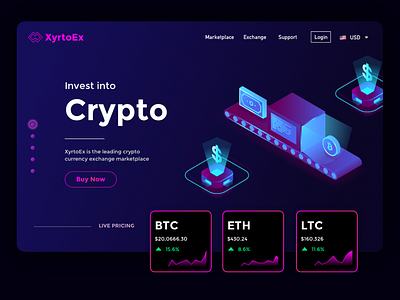 "XyrtoEx" Crypto Exchange Website Concept awwwards bitcoin crypto dailyui digitaldesign litecoin sketchapp userexperience uxdesign webdesign webdeveloper webdevelopers wordpress