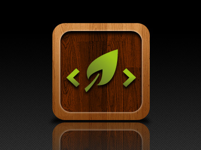 Stem Code app brown green icon iphone logo wood