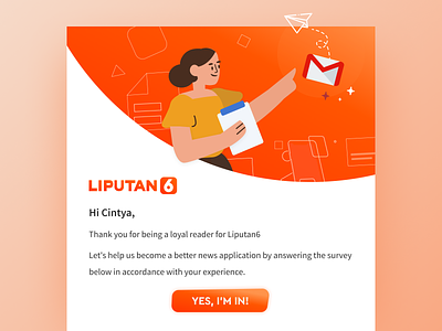 Survey Liputan6 Email Template design email illustration survey ui ui ux ui ux design uidesign