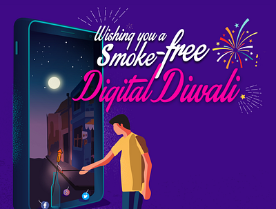 Digital Diwali creative digital art illustration vector