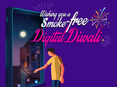 Digital Diwali creative digital art illustration vector