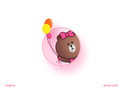 Pink bear design illustration