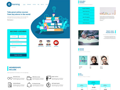 E-learning-landing-page-concept agency best website 2019 branding creative e learning e logo elearning protikha typography ui ux website