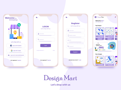 Designs sale e-commerce app (Design_mart) android e commerce ecommerce ios login register signup