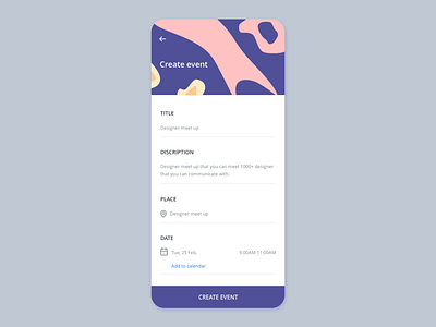 create event UI concept app card design detail page illustration ui uiux uiuxdesign ux vector