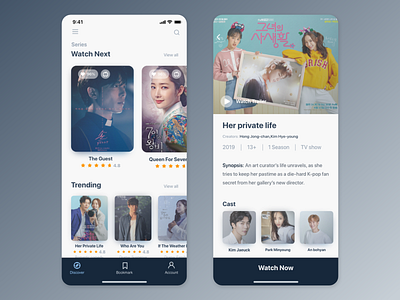 K-Drama app UI concept