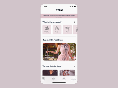 Shopping app UI concept