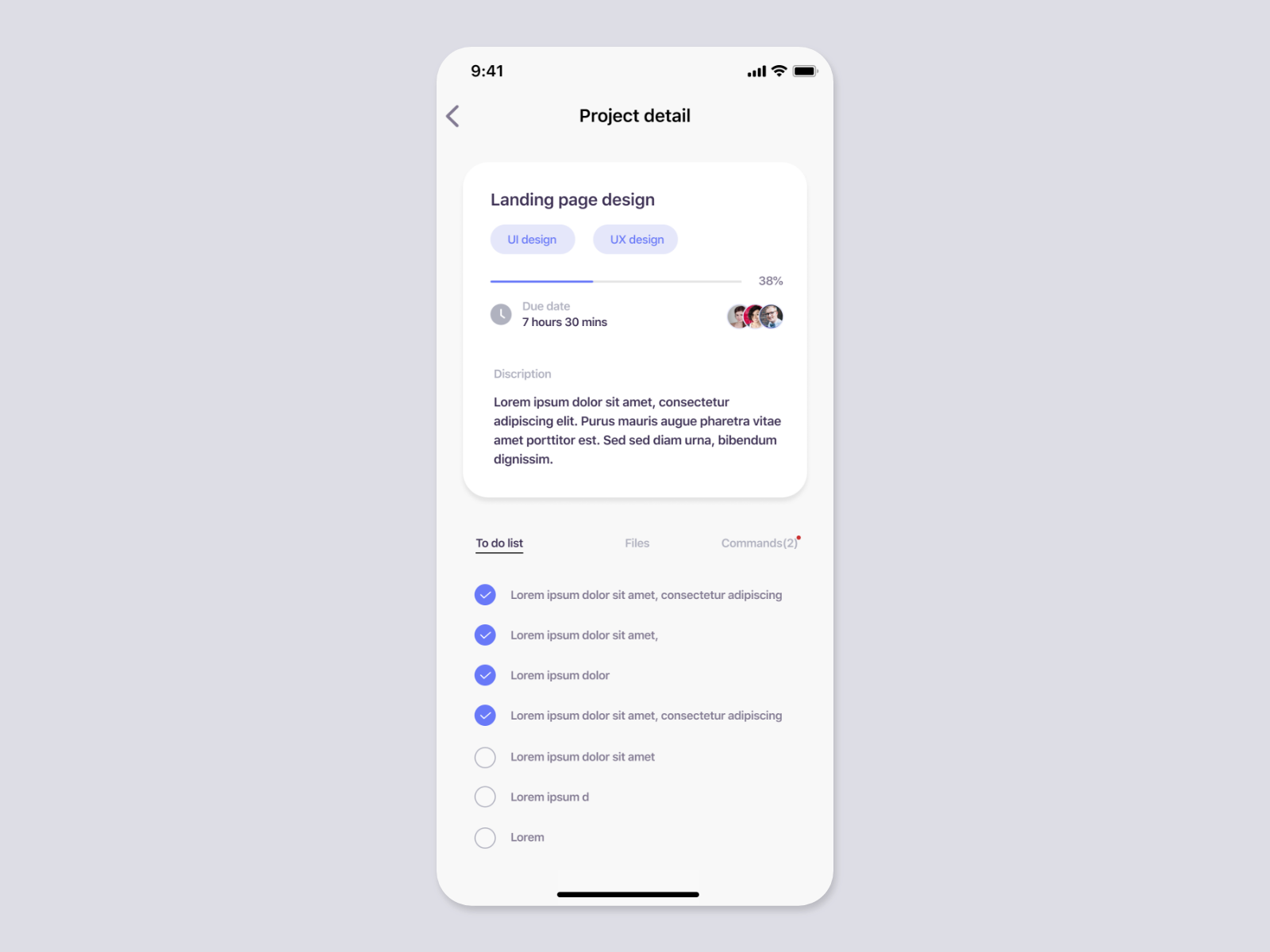 Project management app UI concept by Chloe Wu on Dribbble