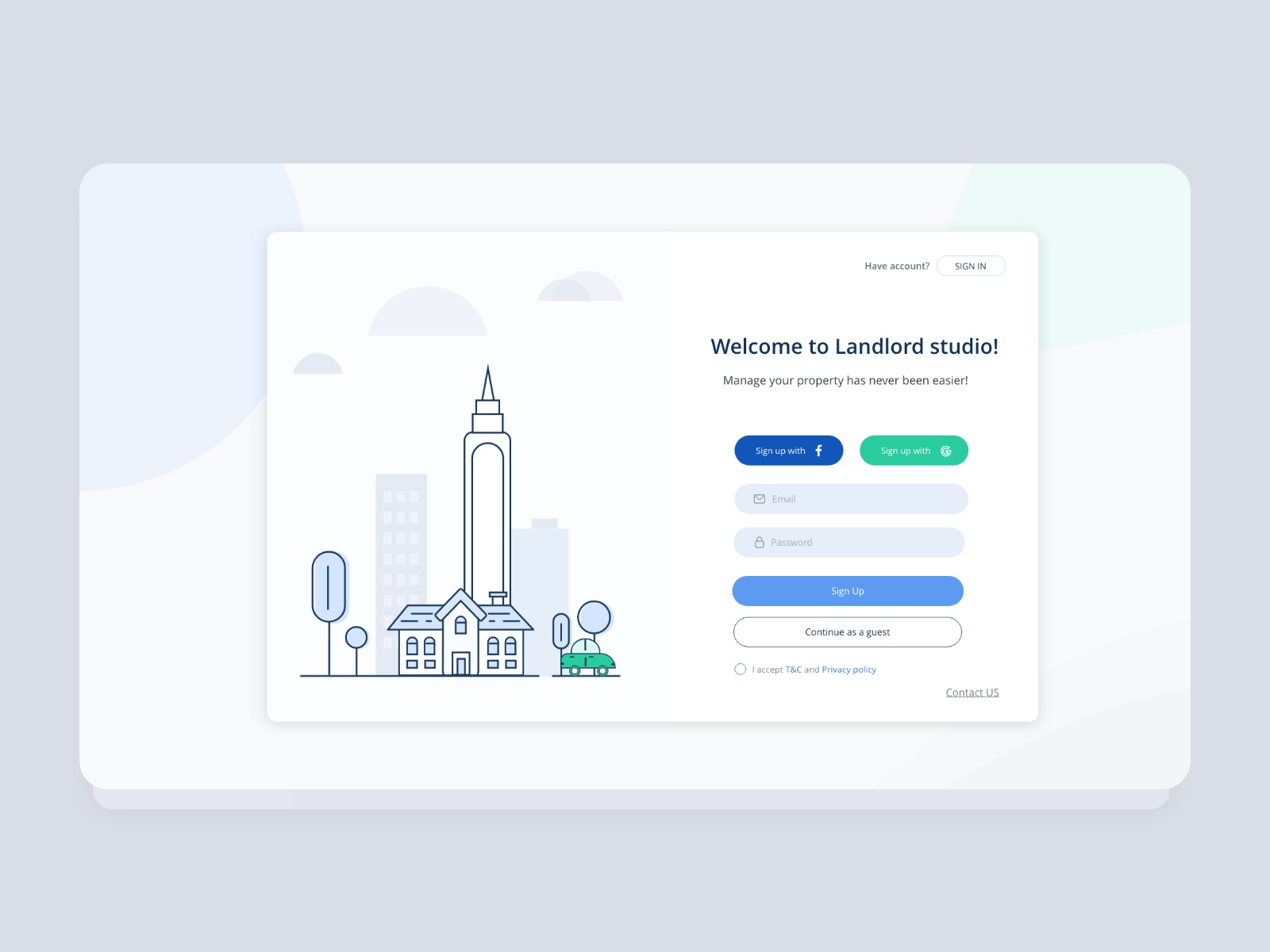 login page of property management app by Chloe Wu on Dribbble