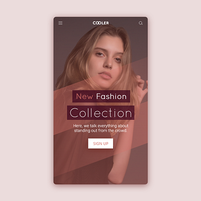 Fashion app landing page app landing page ui