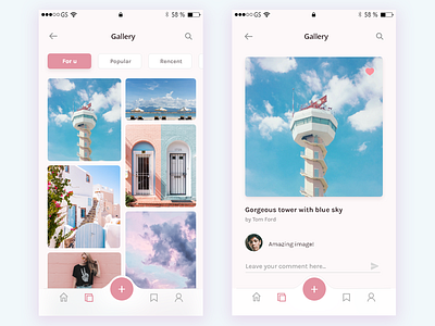 Photo Gallery App UI app design detail page photo app ui